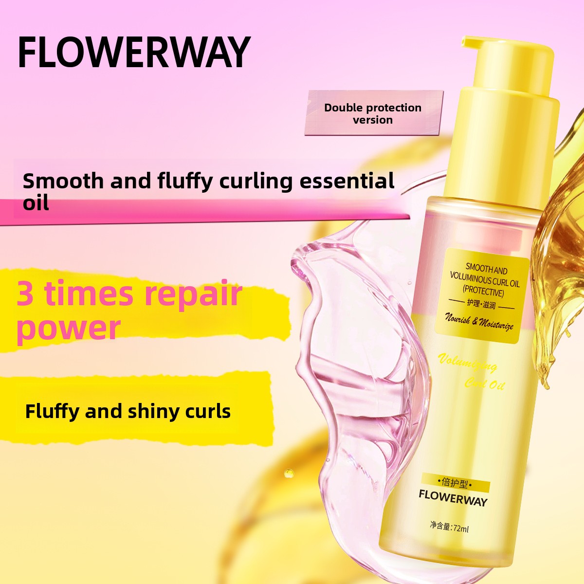 Smoothing Curly Hair Oil for Frizz Control and Damage Repair